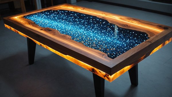 Table resine epoxy led: design et durabilité incomparables